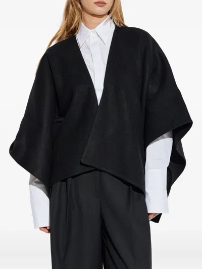 Max Mara Serra Draped Cape In Black
