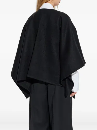 Max Mara Serra Draped Cape In Black