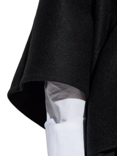 Max Mara Serra Draped Cape In Black