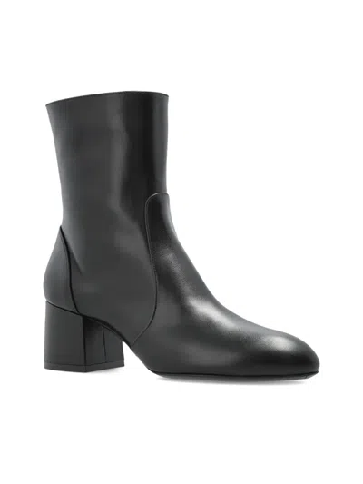 Stuart Weitzman Leather Ankle-length Boots In Black