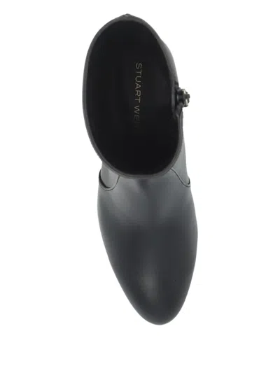 Stuart Weitzman Leather Ankle-length Boots In Black