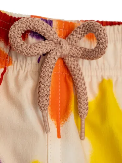 Palm Angels X Vilebrequin Spray Paint-effect Swim Shorts In Orange