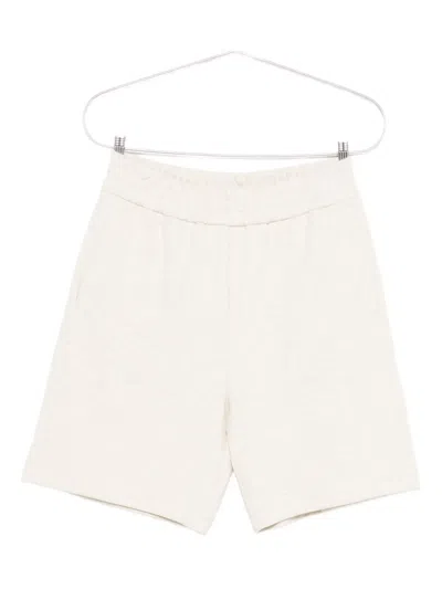 Fendi Relaxed-fit Cotton Blend Shorts In Neutral