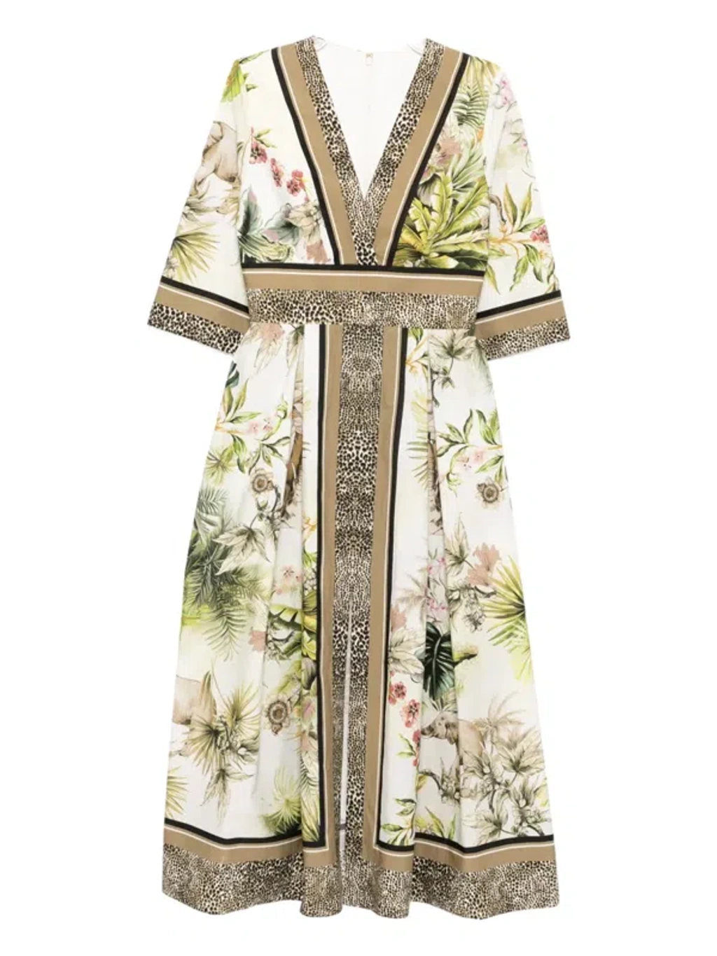 ワンピース Elie Saab Printed Cotton Midi Dress FOULARD40 PRINTED Green Elie Saab Printed Cotton Midi Dress Foulard40 Printed Cotton