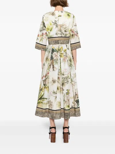 Elie Saab Printed Cotton Midi Dress Foulard40 Printed Cotton In Multi