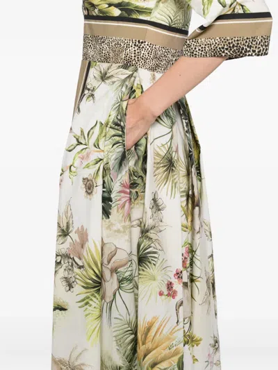 Elie Saab Printed Cotton Midi Dress Foulard40 Printed Cotton In Multi