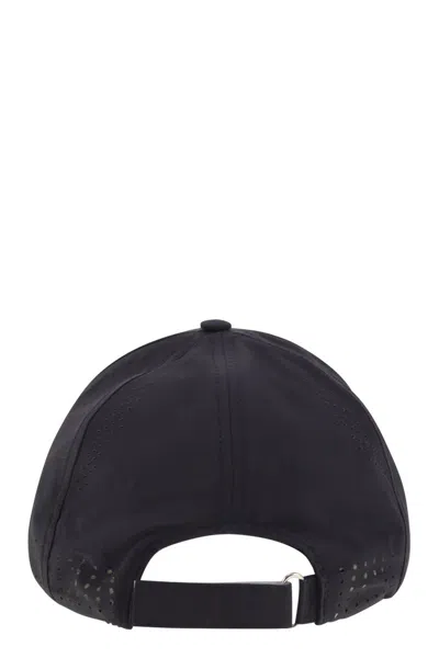 Brunello Cucinelli Baseball Cap In Tech Fabric With Logo In Black