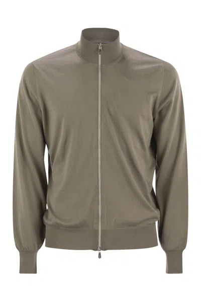 Brunello Cucinelli Long Sleeve Casual Jacket In Brown