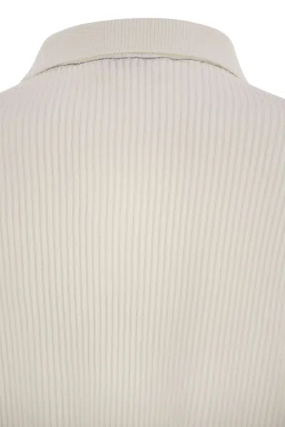 Brunello Cucinelli Women English Rib Cotton Polo-style Jersey With Jewellery