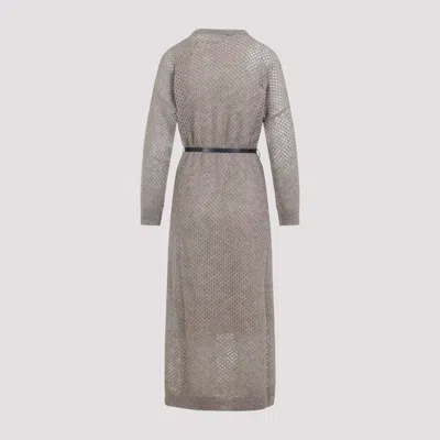 Brunello Cucinelli Long Fitted Dress With Textured Knit