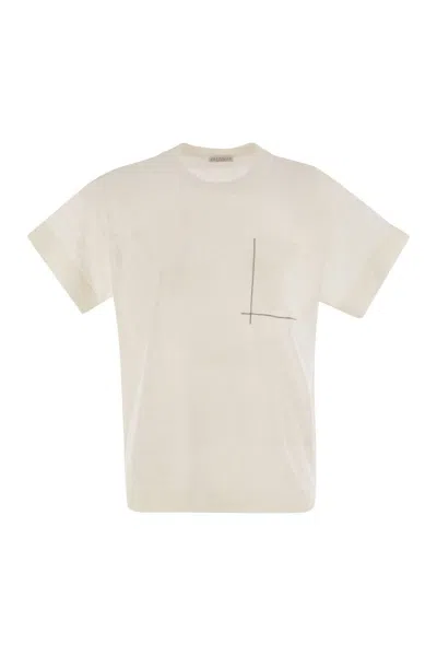 Brunello Cucinelli Classic Pocket Tee Shirt Clothing In Neutral