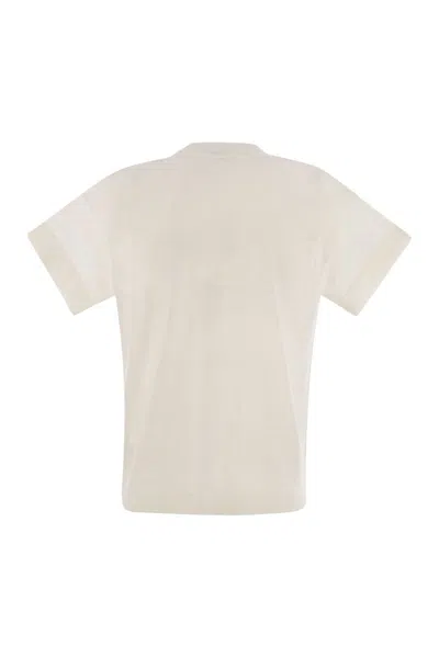 Brunello Cucinelli Classic Pocket Tee Shirt Clothing In Neutral