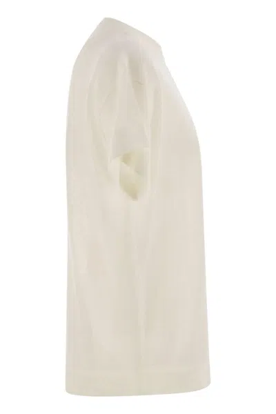 Brunello Cucinelli Classic Pocket Tee Shirt Clothing In Neutral