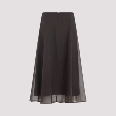 Brunello Cucinelli Silk Midi Skirt