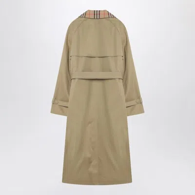 Burberry Castleford Check Collar Water Resistant Gabardine Trench Coat