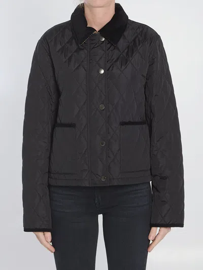 Burberry Check Lining Quilted Nylon Dorset Jacket Clothing In Black