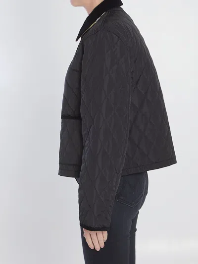 Burberry Check Lining Quilted Nylon Dorset Jacket Clothing In Black