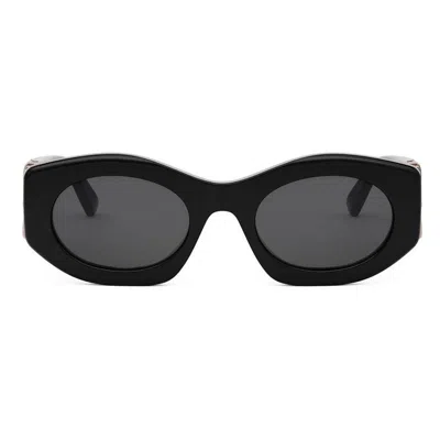 Bvlgari Bulgari Oval Frame Sunglasses In Black