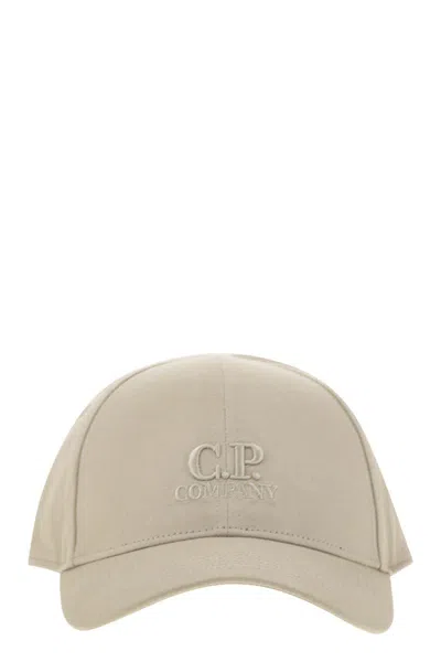 C.p. Company Mens Vintage Khaki Logo-embroidered Cotton Gabardine Baseball Cap In Neutral