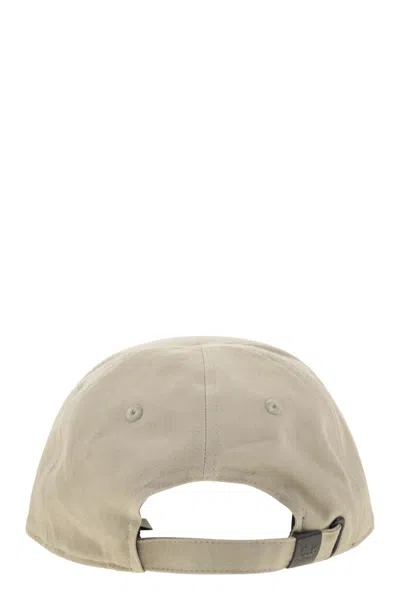 C.p. Company Mens Vintage Khaki Logo-embroidered Cotton Gabardine Baseball Cap In Neutral