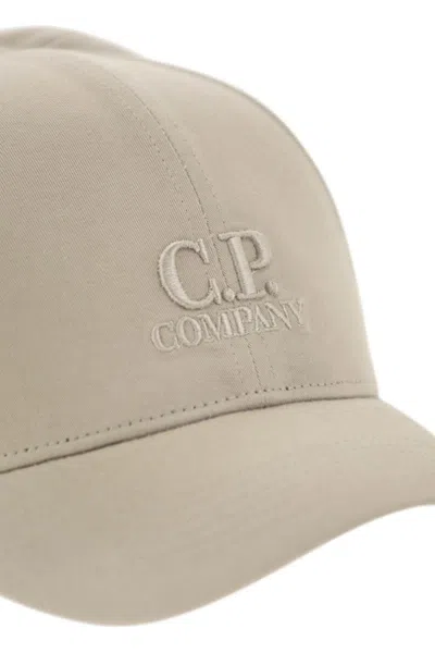 C.p. Company Mens Vintage Khaki Logo-embroidered Cotton Gabardine Baseball Cap In Neutral