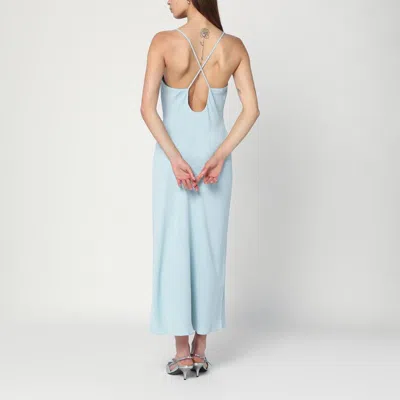 Calvin Klein Light Blue Slip Dress In Crêpe In Blue