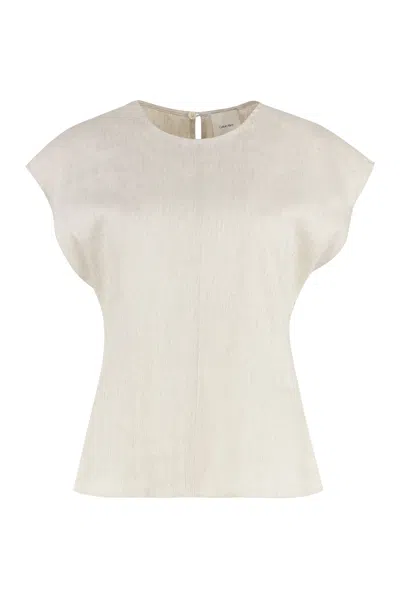 Calvin Klein Linen Blouse In White