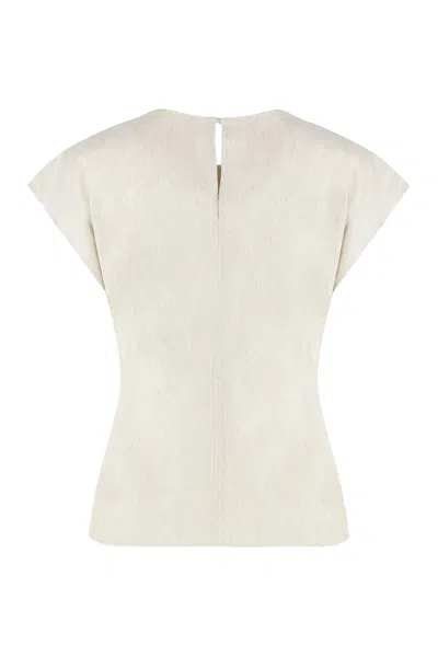 Calvin Klein Linen Blouse In White