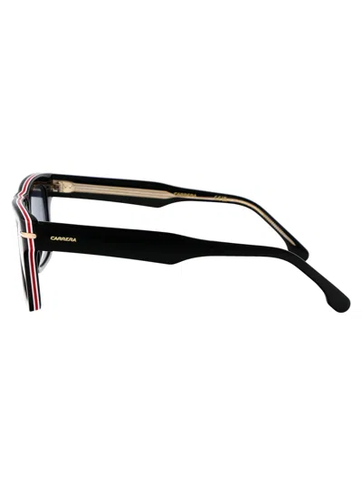 Carrera Striped Black Acetate Sunglasses In Blue