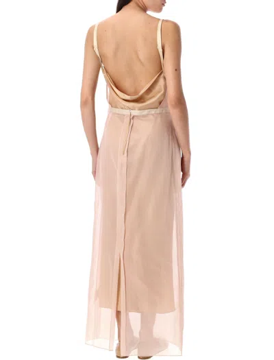Carven Beige Open-back Slip Maxi Dress