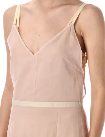 Carven Beige Open-back Slip Maxi Dress