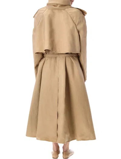 Carven Scarf Trench Coat With Detachable Scarf