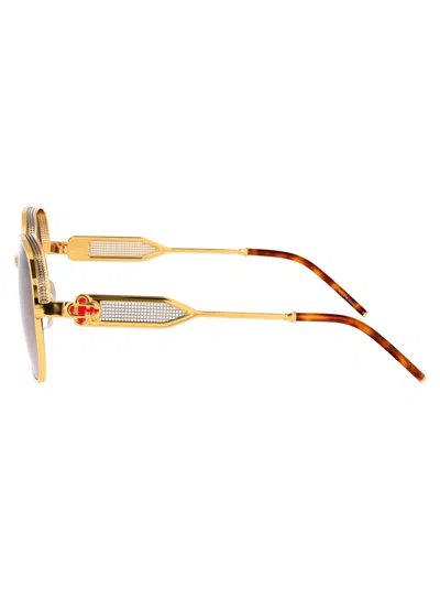 Casablanca Gold/silver/t-shell/red/brown Stainless Steel Sunglasses