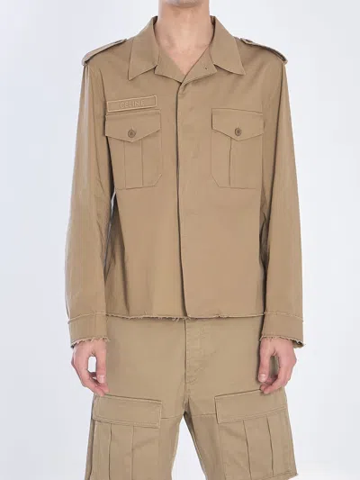 Celine Men's Safari Jacket In Brown