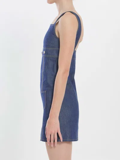 Celine Triomphe Mini Dress In Blue
