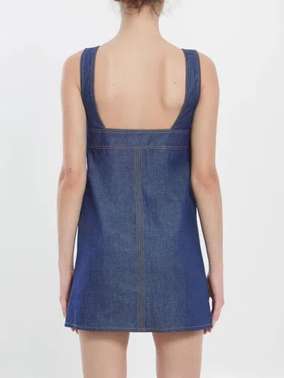Celine Triomphe Mini Dress In Blue