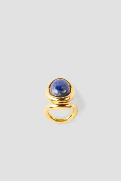 Charlotte Chesnais Bague Framed Lapis In Gold