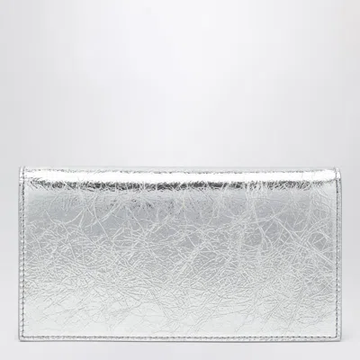 Christian Louboutin Loubi54 Silver Laminated Leather Clutch Bag Women