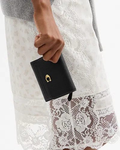 Coach Polished Pebble Leather Essential Small In Black