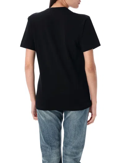 Comme Des Garçons Play Golden Heart Patch T-shirt In Black