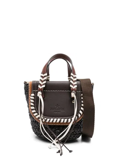 Cuba Lab 'habanera Fringes Ebony' Brown Tote Bag In Neutral