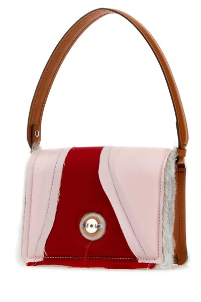 Dentro Multicolor Satin And Leather Mirim Handbag