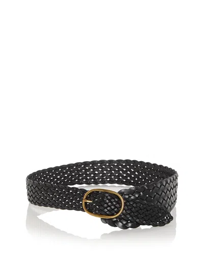 Madewell Woven Leather Hip Belt In Black