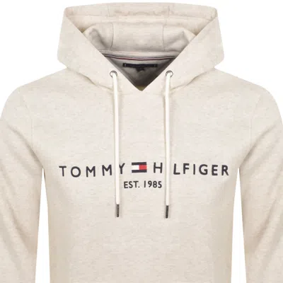Tommy Hilfiger Logo Hoodie Beige In Neutral