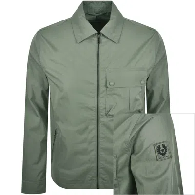 Belstaff Drome Overshirt Sage Green In Green