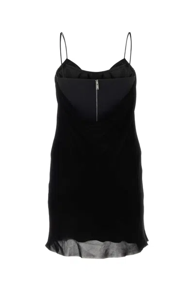 Dion Lee Black Velvet Mini Dress In Black