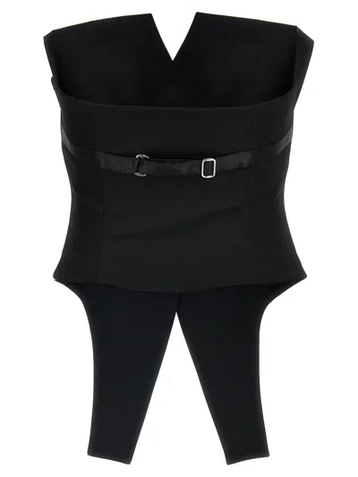 Alexander Wang Deconstructed Wool Vest With Tailored Bodice In Black