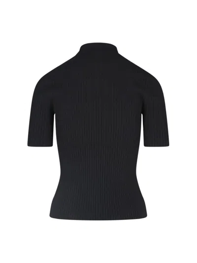 Courrèges Reedition Short Sleeves Ribbed Knitted Sweater Clothing