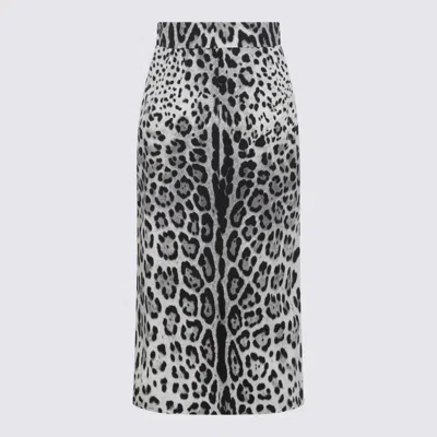 Dolce & Gabbana Black And White Skirt In Animal Print