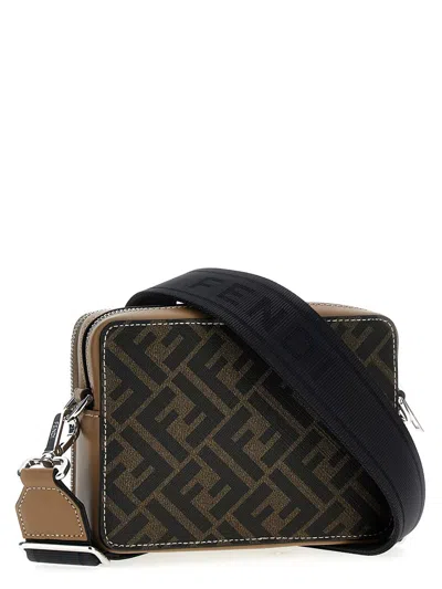 Fendi Jacquard Print Leather Shoulder Bag